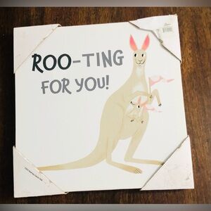 Canvas frame decor art paint Root-ing for you kangaroo!graphic.12inX 12inX1in